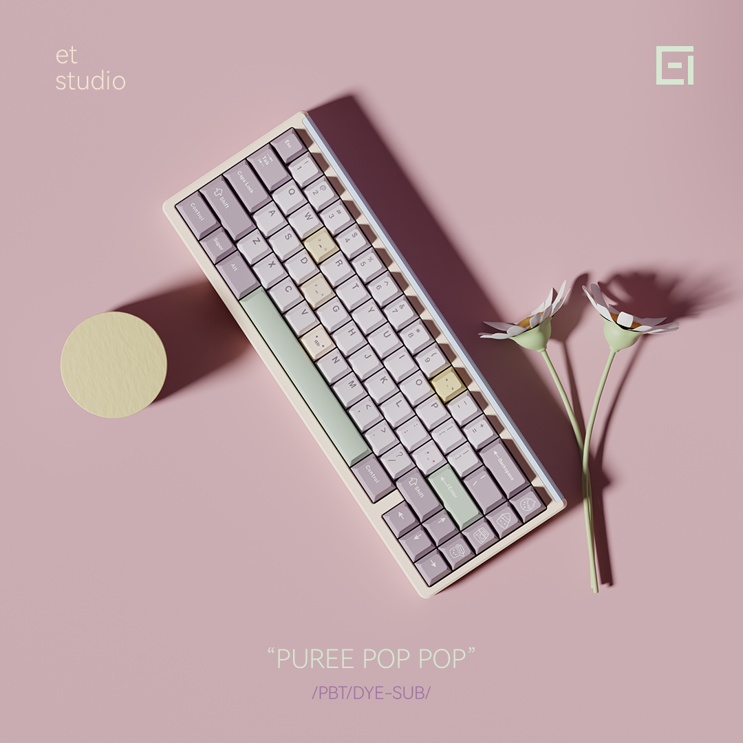 Chosfox & ET Taro Pistachio Paste Keycap Set