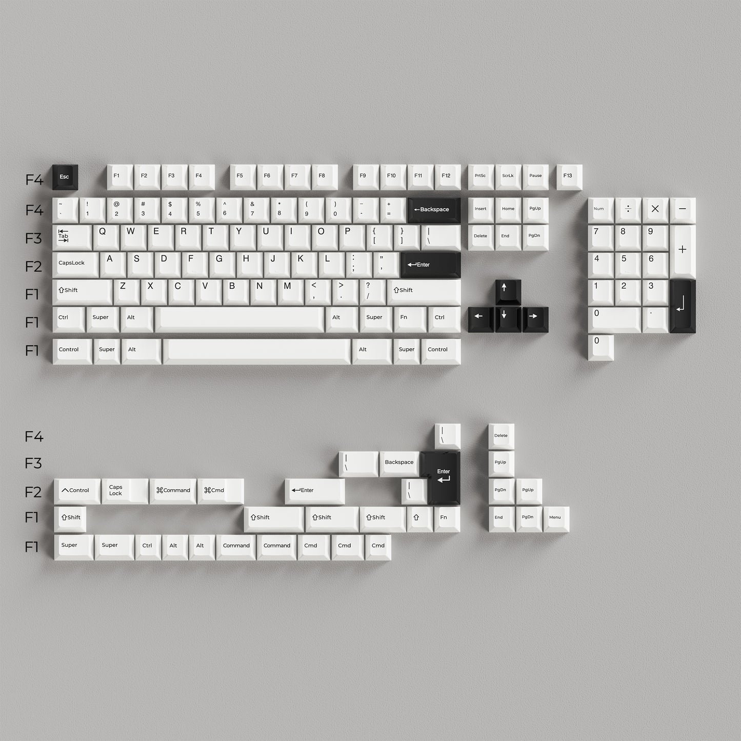 ChocFox Twilight Black PBT Bow Keycap Set