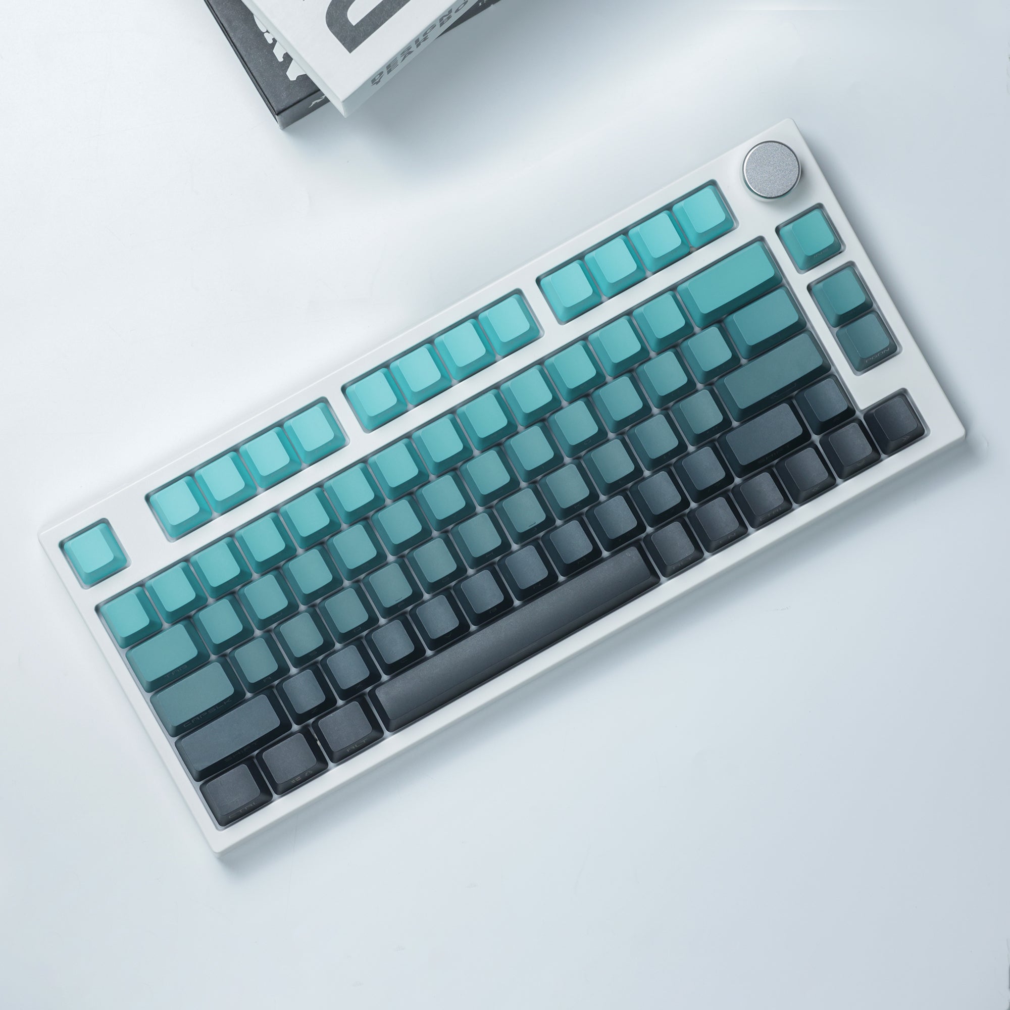 Chosfox Cyan OEM Profile Side Print Gradient Keycaps Set