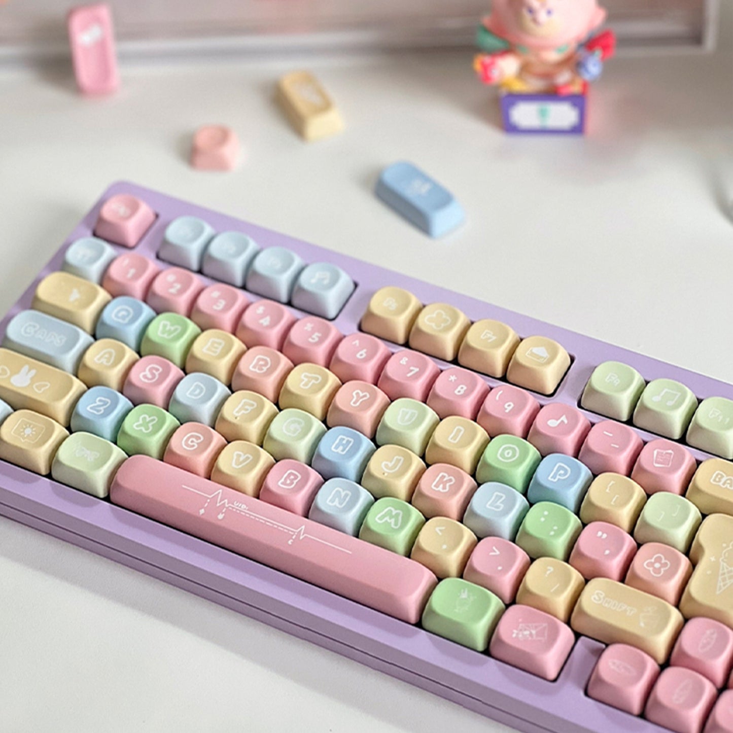 Rainbow Bunny Paradise MOA profile Keycap Set-142 Keys