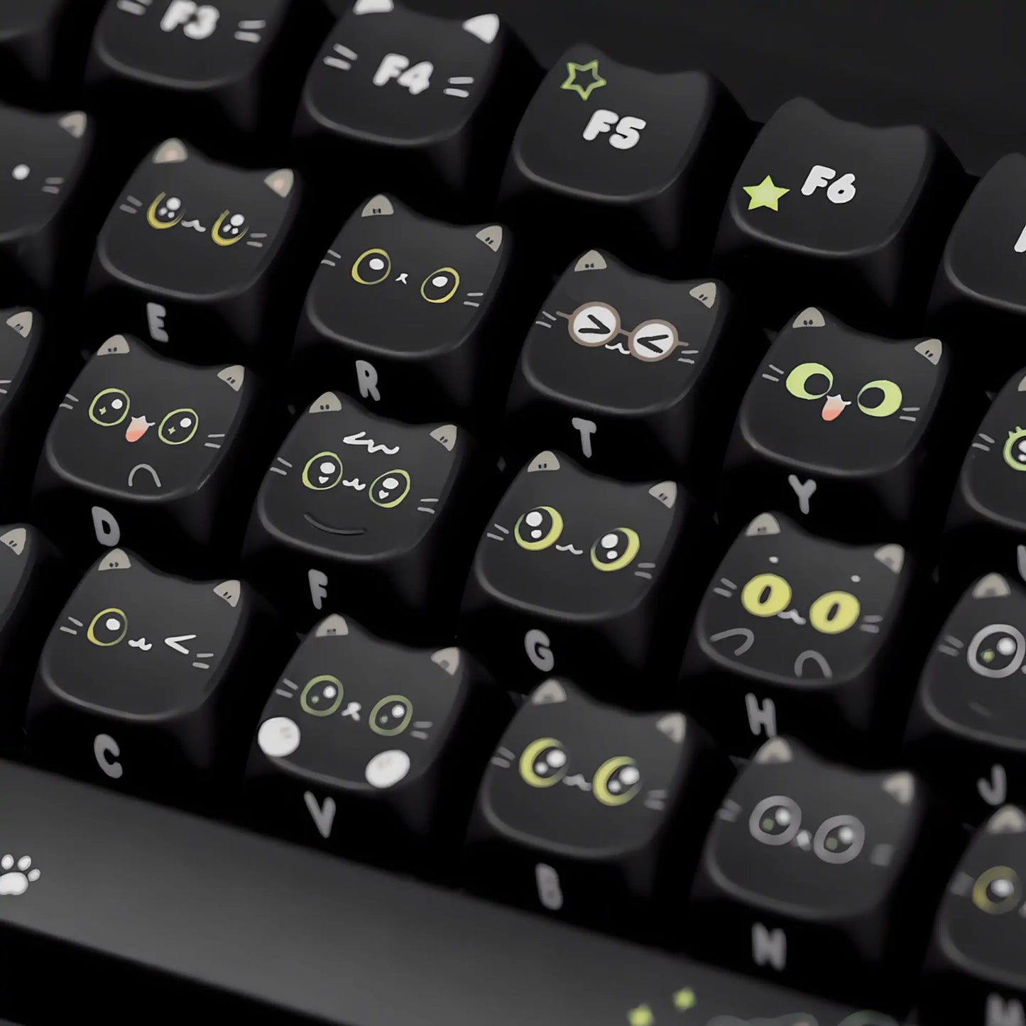Chosfox Black cat keycaps Set
