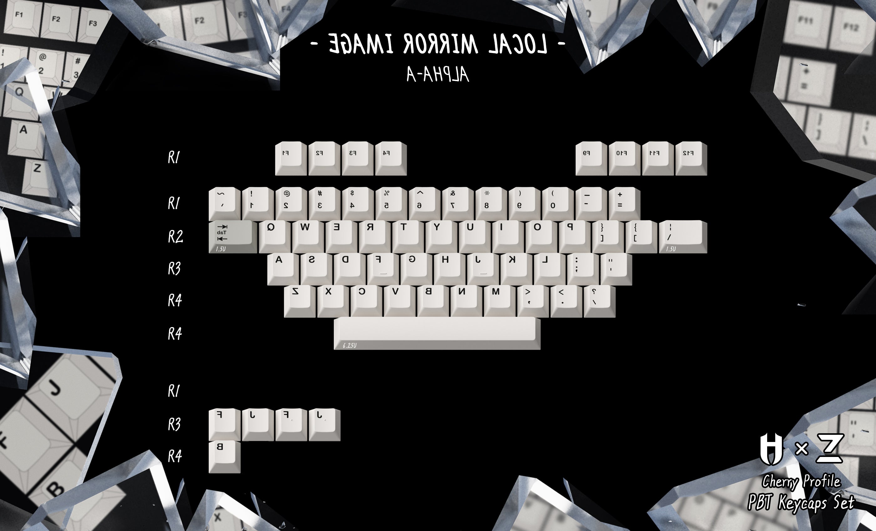 ZERO-G X HAMMER WORKS | MIRROR IMAGE CHERRY PROFILE PBT Keycap Set