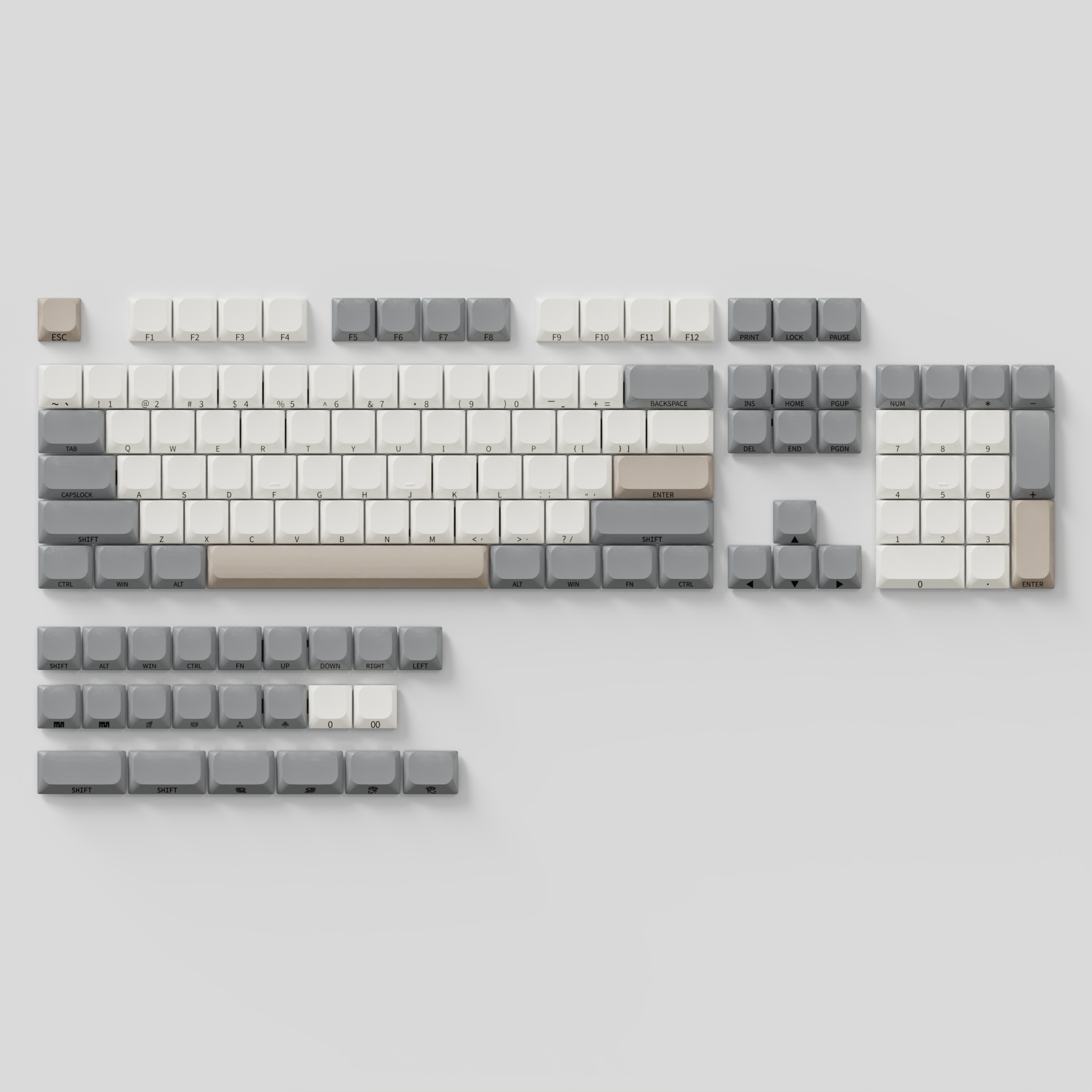 Chosfox MX Side Print Low Profile Keycaps Set-127 keys