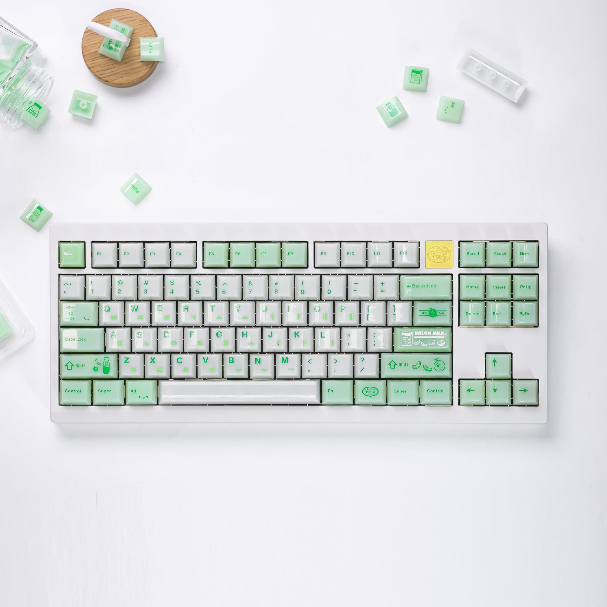 Hami Melon Milk Theme Keycaps Set-138keys
