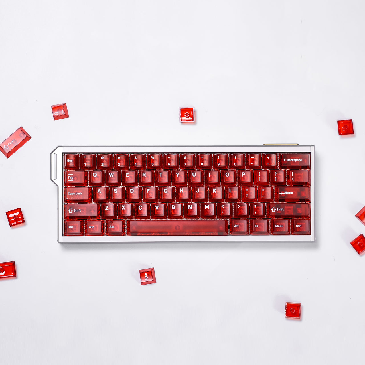 White Red Purple Transparent Frosted Keycaps 123keys