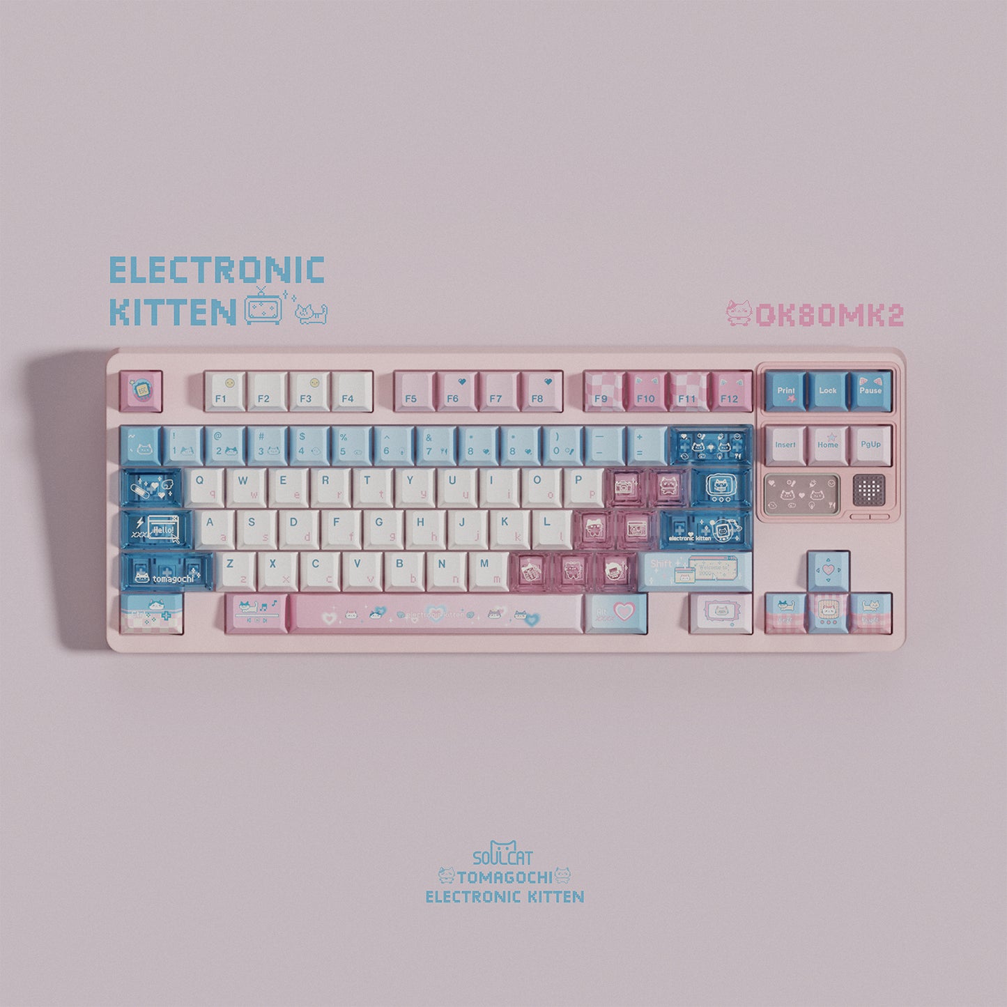 Chosfox & Soulcat Electro Meow Artisan Keycap Set