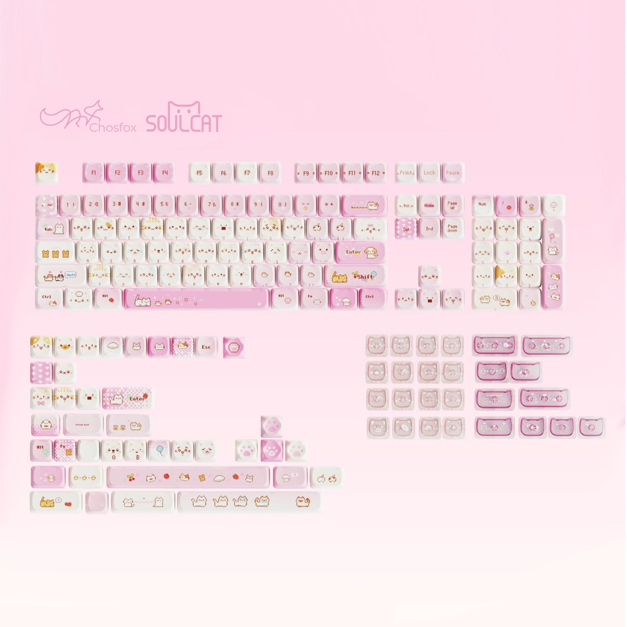 Chosfox Pixel Meow Keycaps
