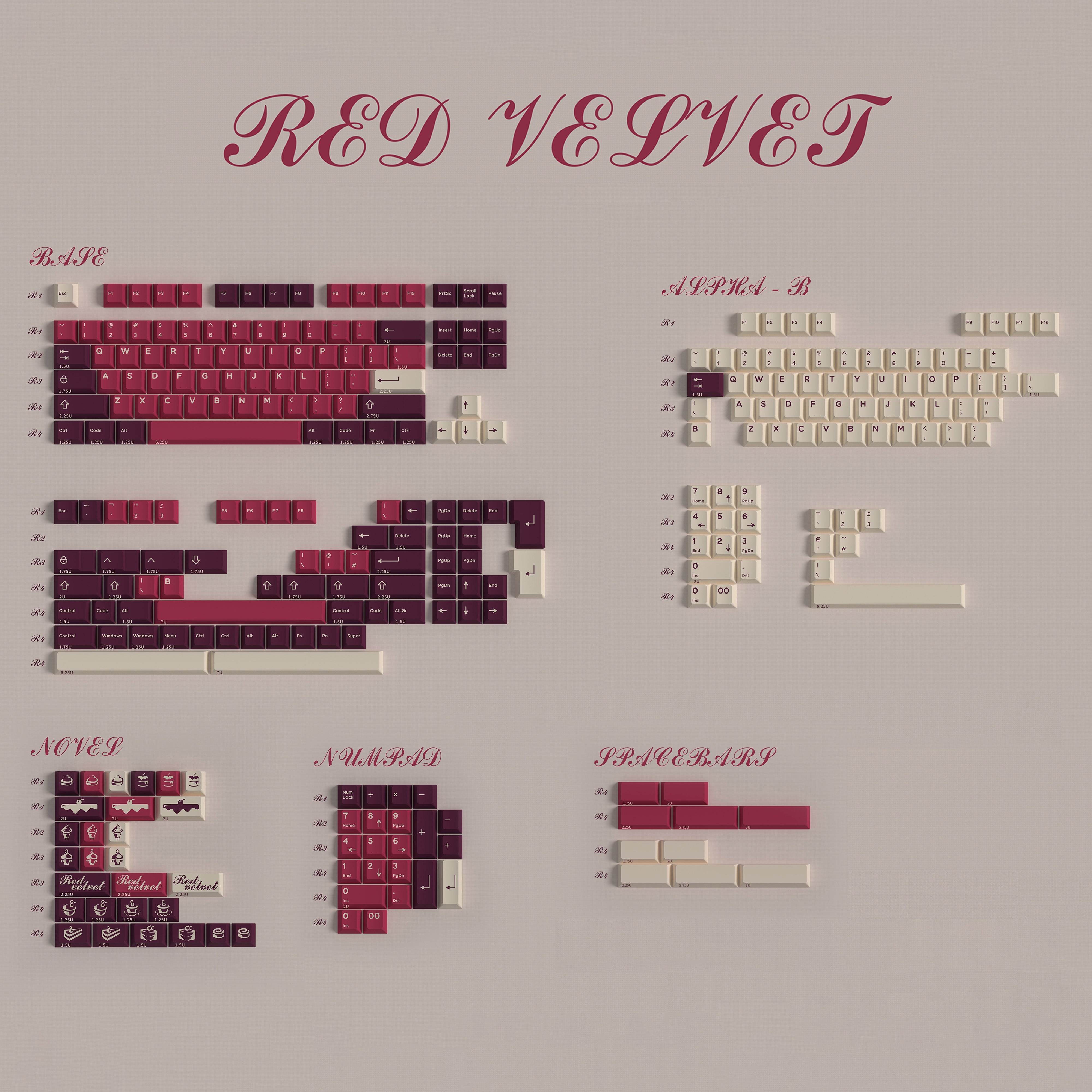 In-Stock] Zero-G Studio x Domikey | Red Velvet Keycaps