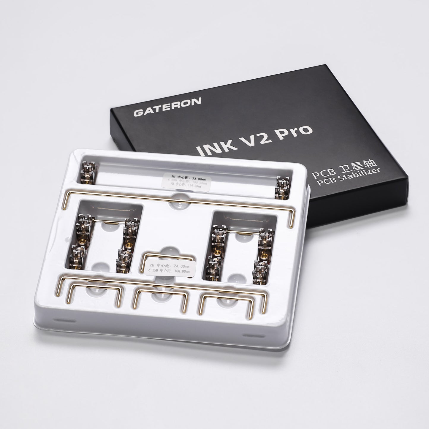 Gateron Ink V2 Pro PCB Stabilizer Black White Transparent