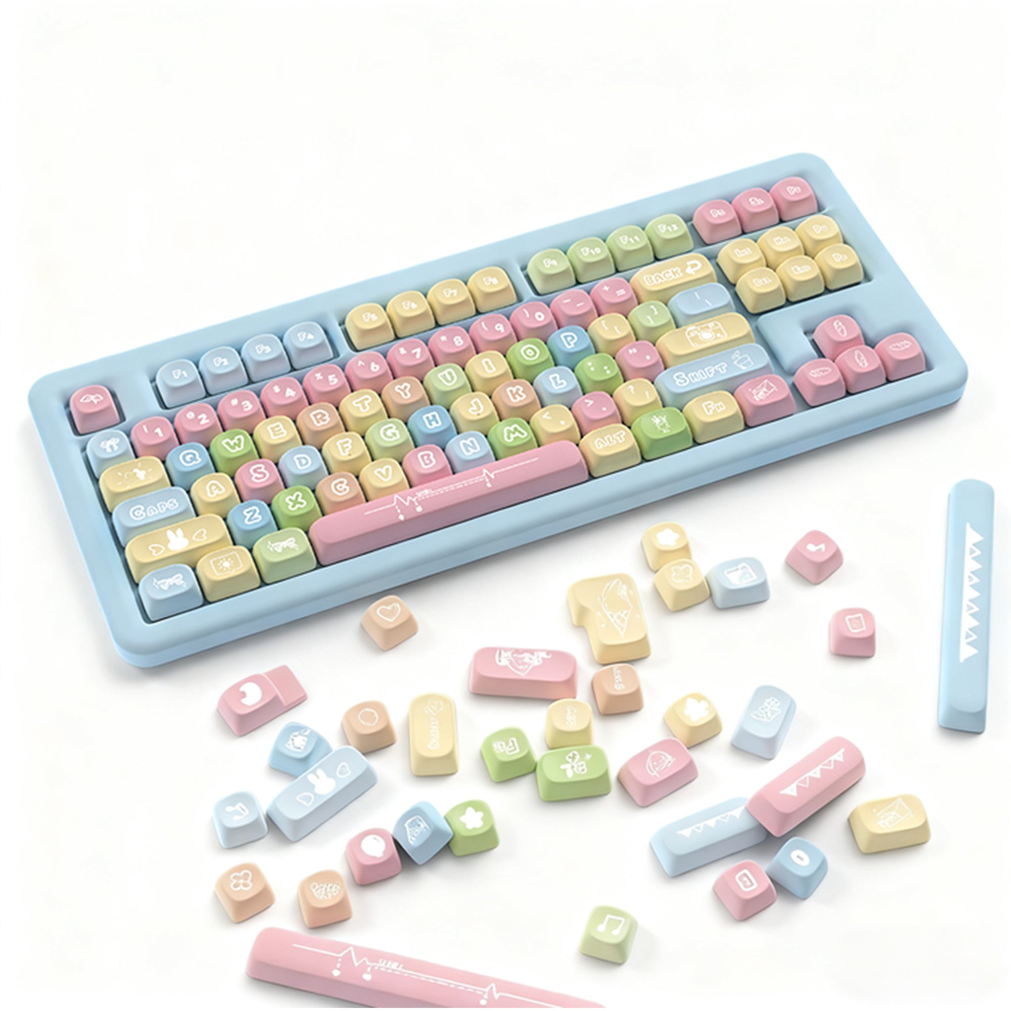 Rainbow Bunny Paradise MOA profile Keycap Set-142 Keys