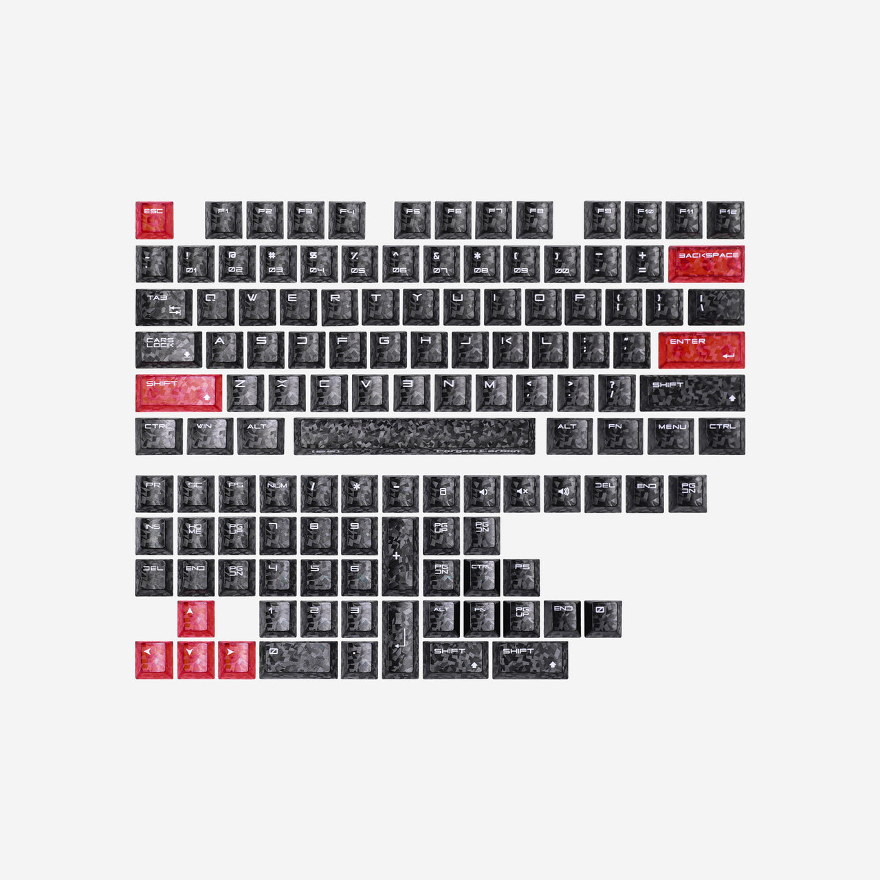 Forged Carbon Cherry Profile Keycap Set-123 Keys