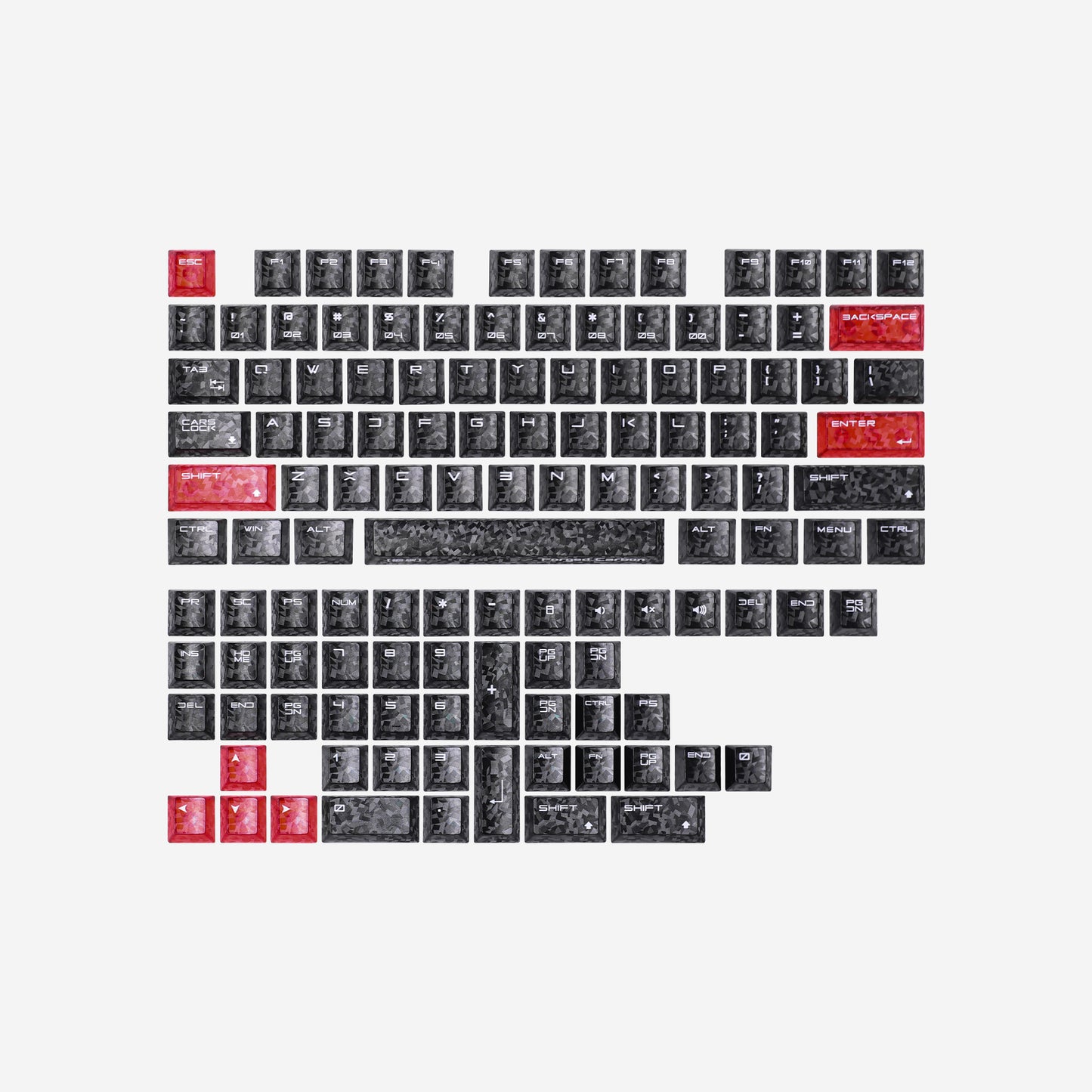 Forged Carbon Cherry Profile Keycap Set-123 Keys