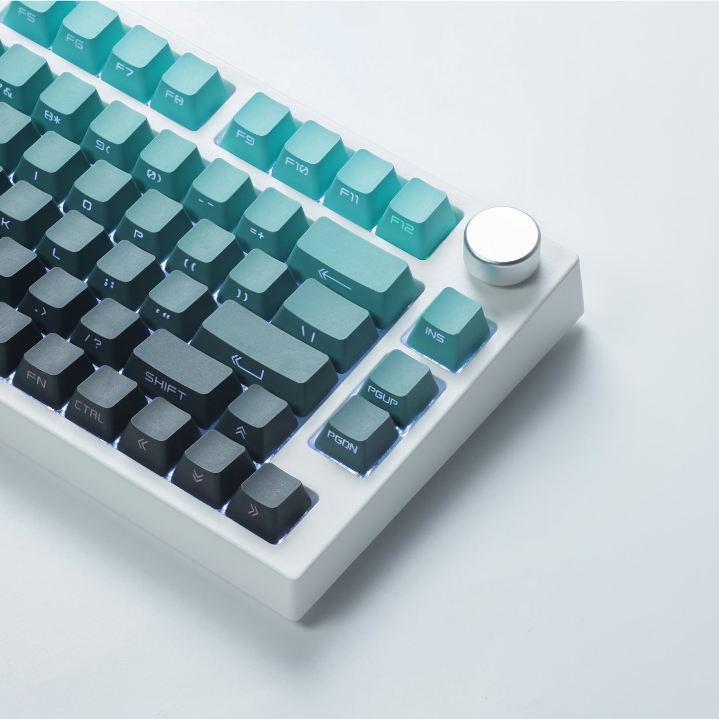 Ensemble de touches Chosfox Cyan OEM avec impression latérale et dégradé