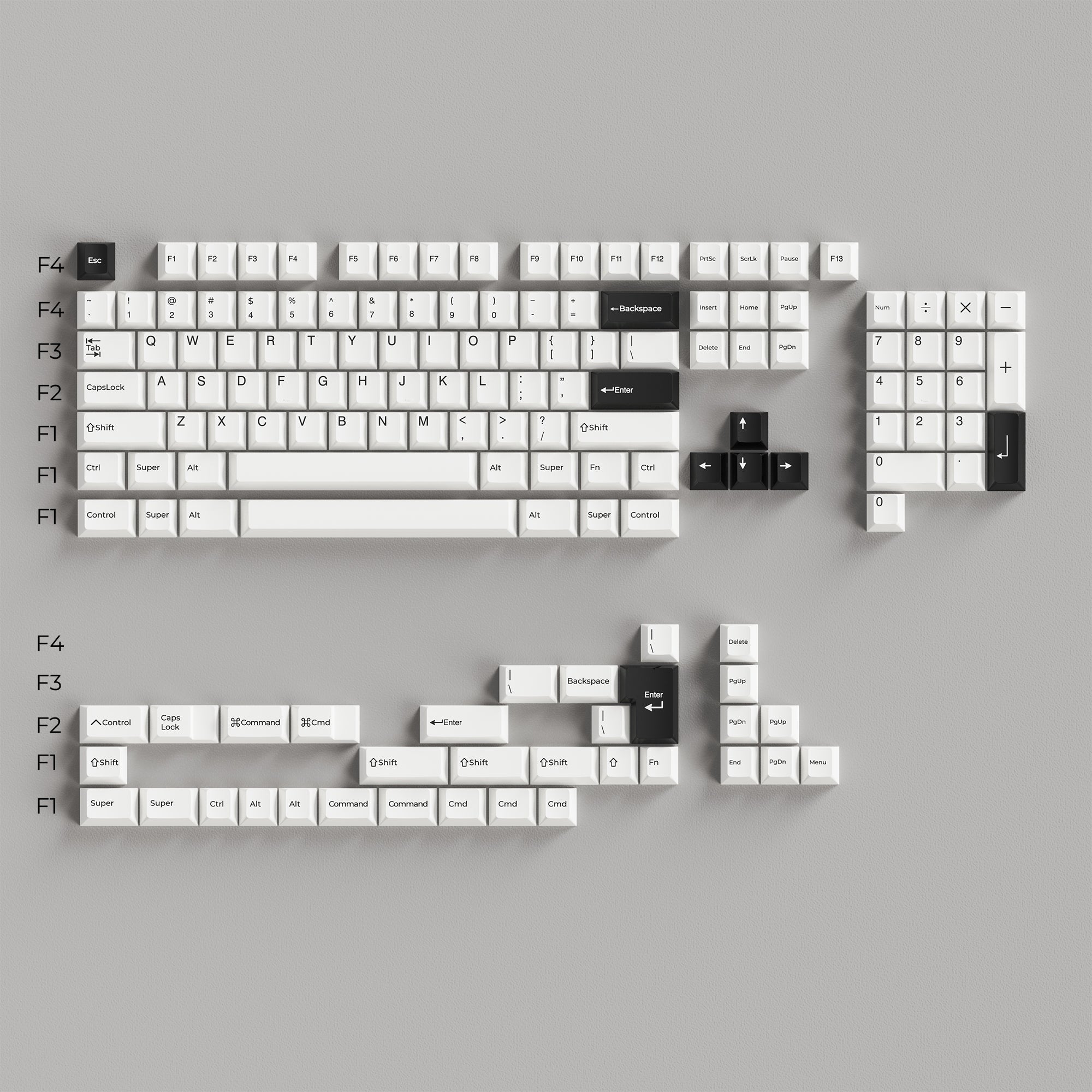 ChocFox Twilight Black  PBT Bow Keycap Set