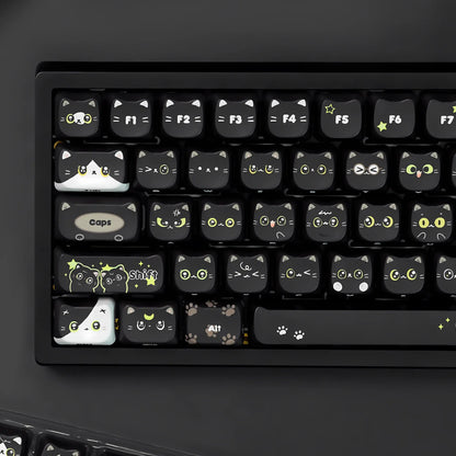 Chosfox Black cat keycaps Set