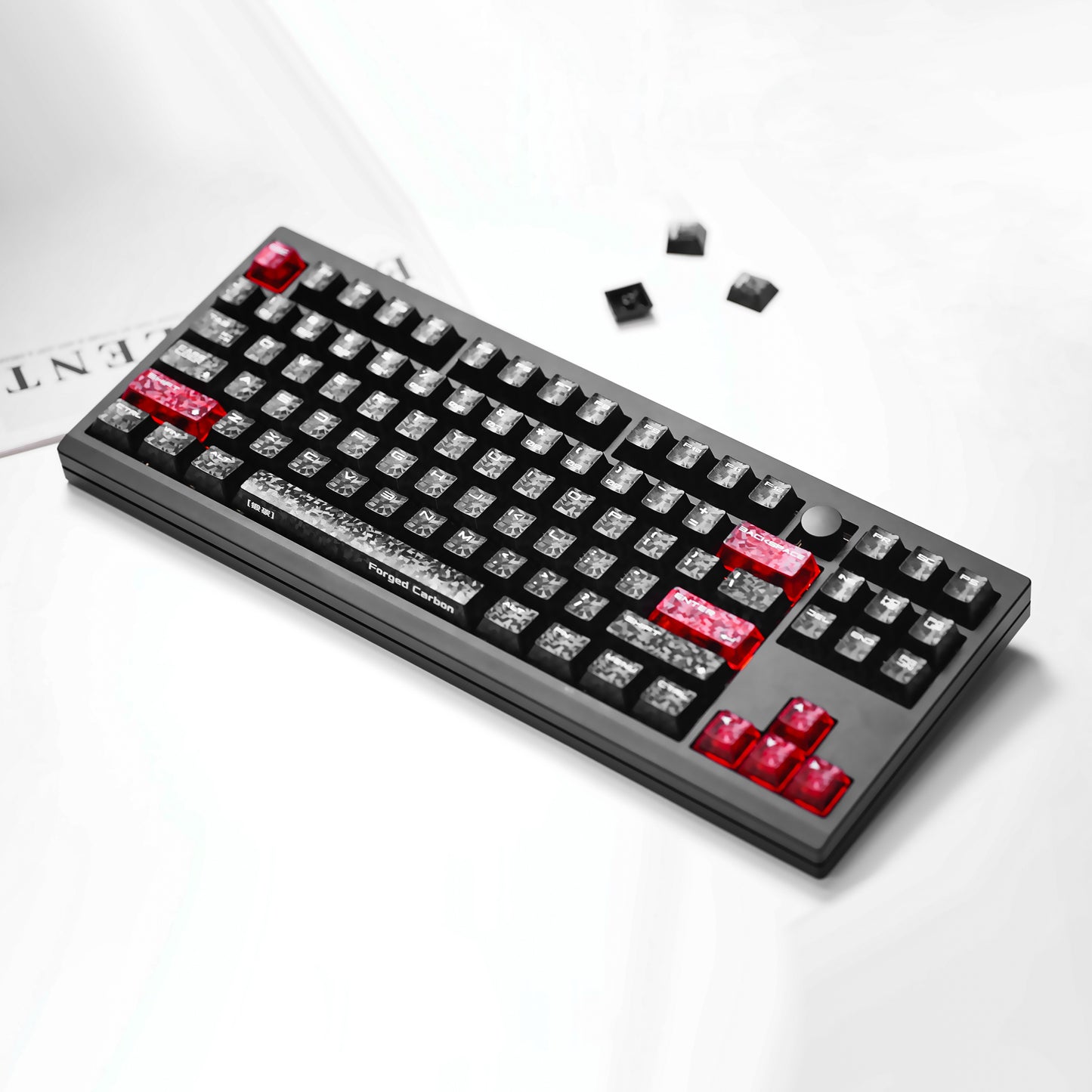 Forged Carbon Cherry Profile Keycap Set-123 Keys