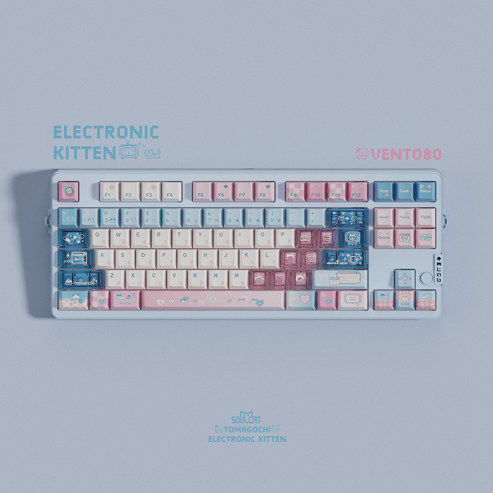 Chosfox & Soulcat Electro Meow Artisan Keycap Set - Thumbnail 3