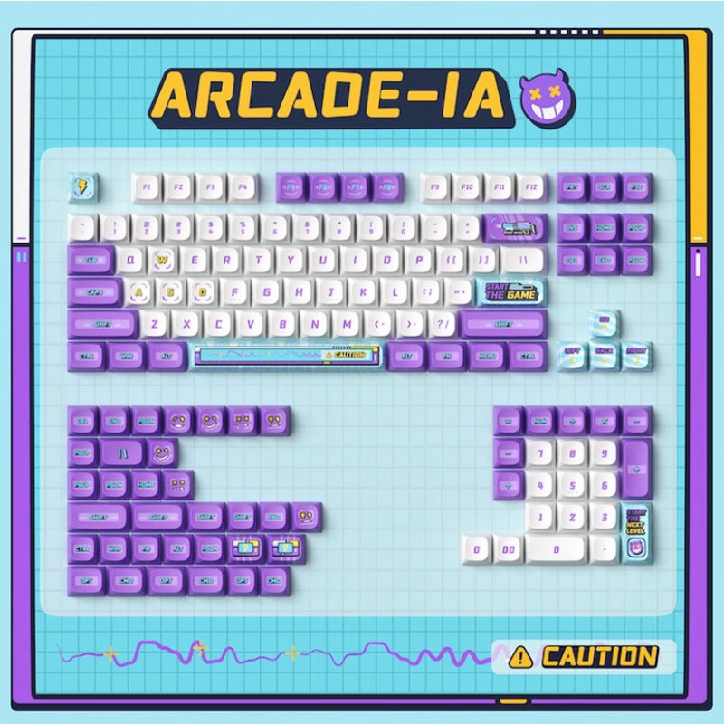 KeyTok Arcade Game IA KDS Profile Dye Sub Keycap Set
