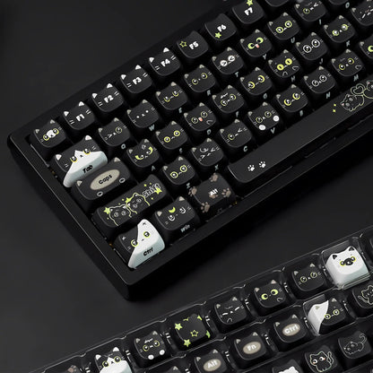 Chosfox Black cat keycaps Set