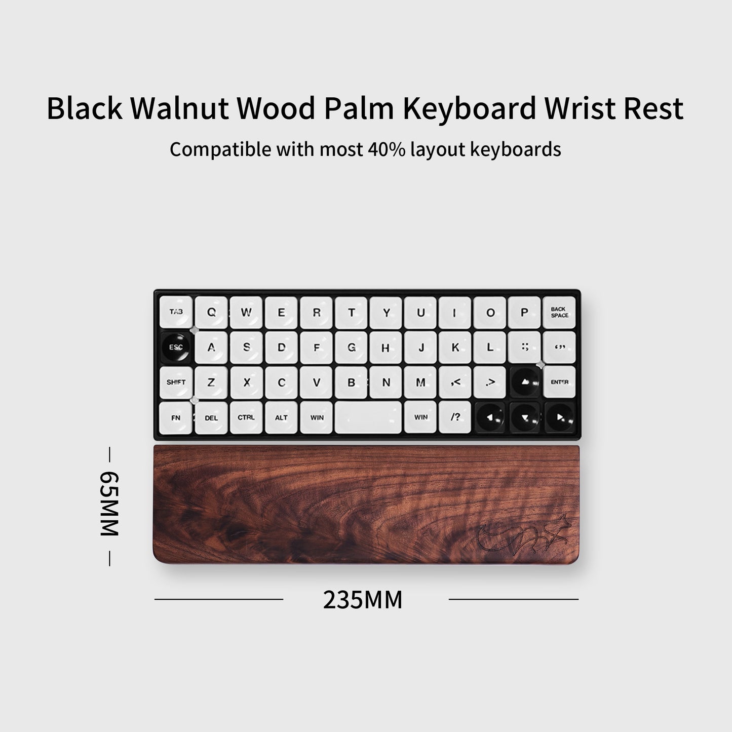 Black Walnut Wood Palm Keyboard Wrist Rest（Presale）