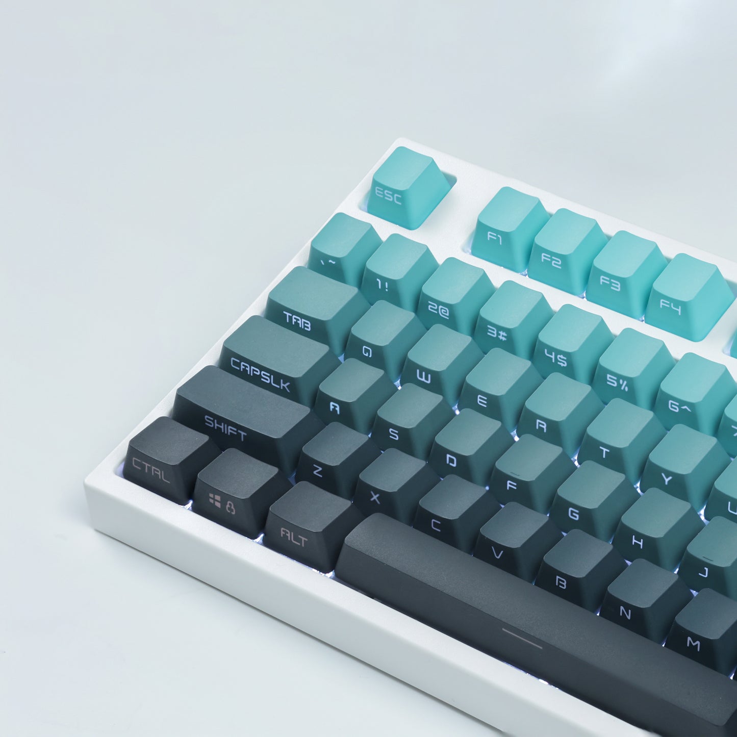 Ensemble de touches Chosfox Cyan OEM avec impression latérale et dégradé