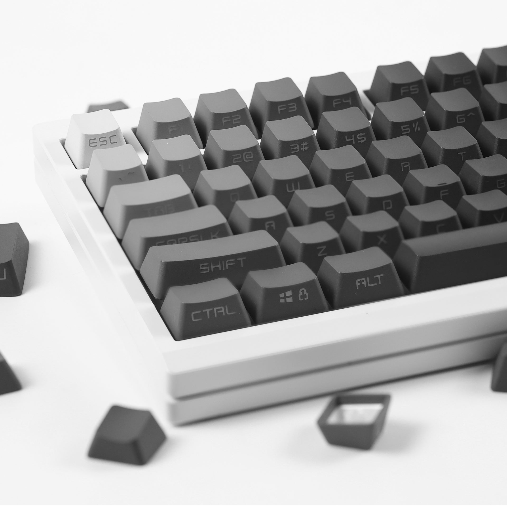Chosfox Gray OEM Profile Side Print Gradient Keycaps Set