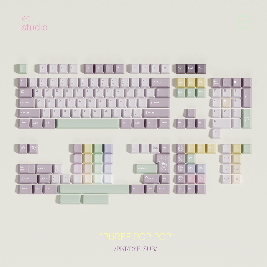 Chosfox & ET Taro Pistachio Paste Keycap Set