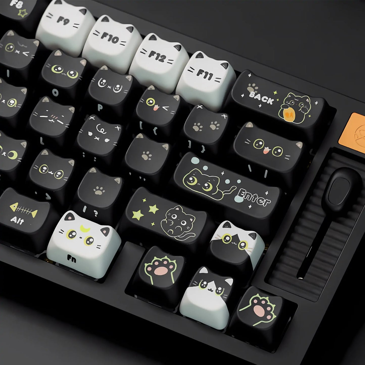 Chosfox Black cat keycaps Set