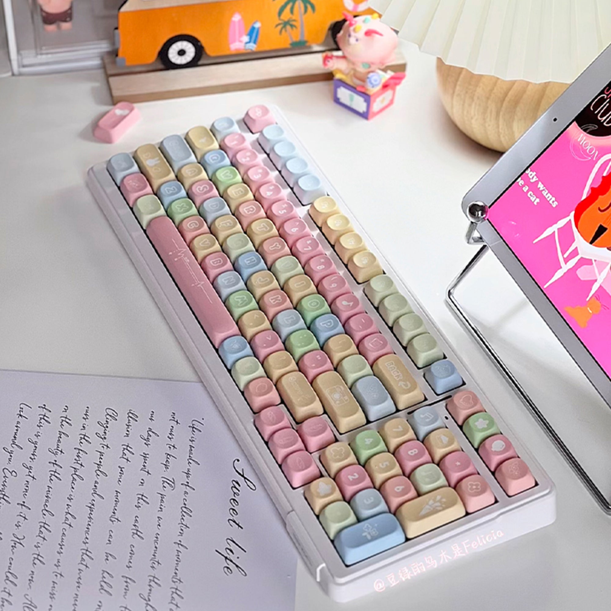 Rainbow Bunny Paradise MOA profile Keycap Set-142 Keys