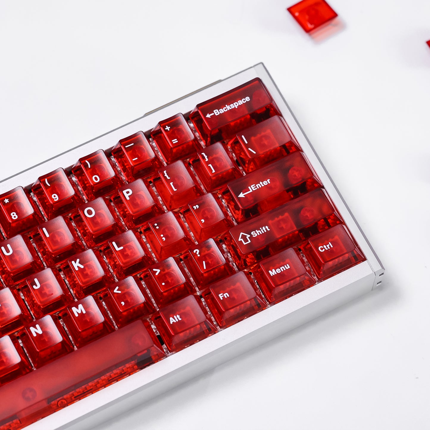 White Red Purple Transparent Frosted Cherry Height Keycaps-123keys