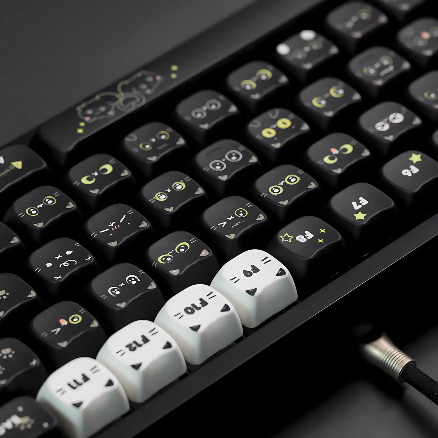 Chosfox Black cat keycaps Set
