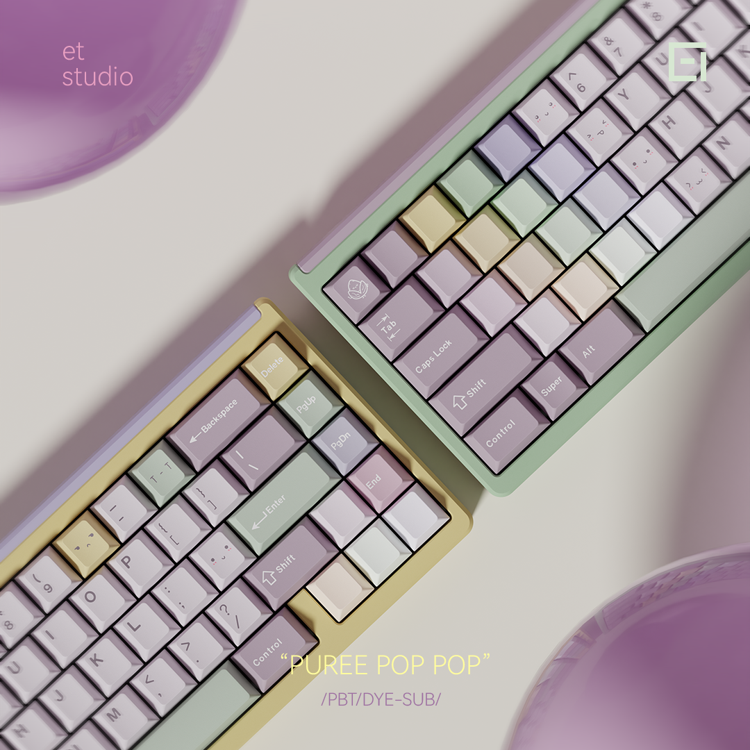 Chosfox & ET Taro Pistachio Paste Keycap Set