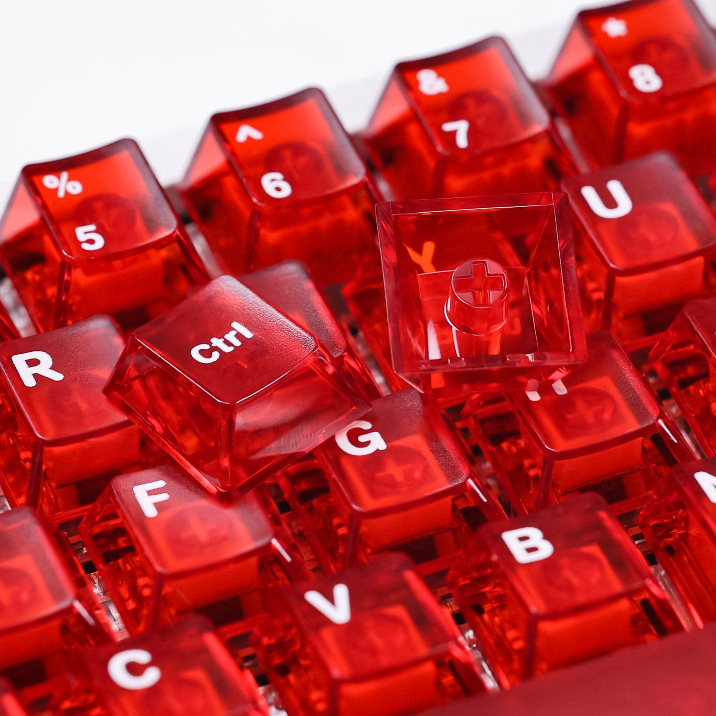 White Red Purple Transparent Frosted Cherry Height Keycaps-123keys