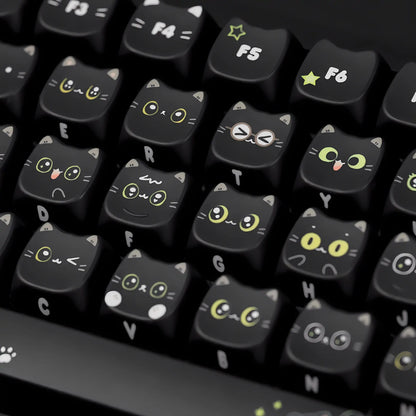 Chosfox Black cat keycaps Set