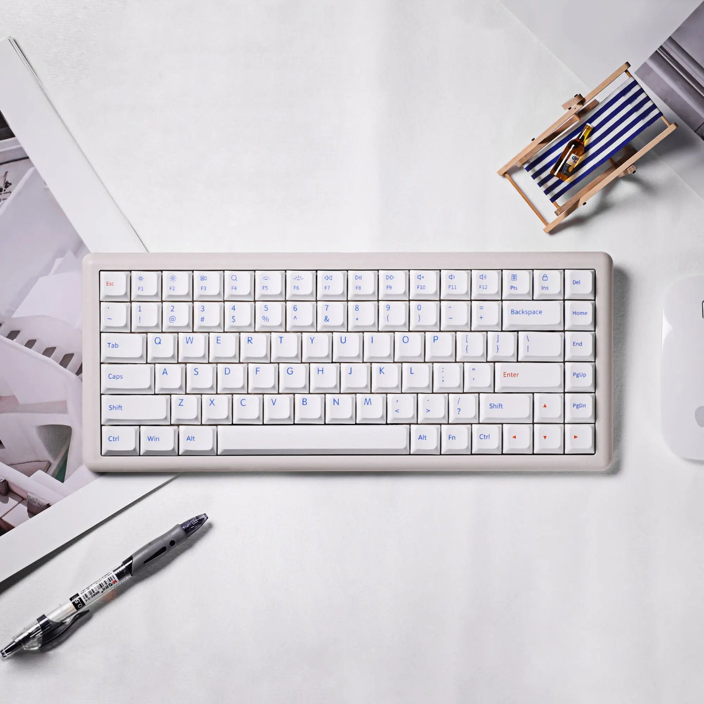 Chosfox_Vero75_lowprofile_Keyboard, Vintage White