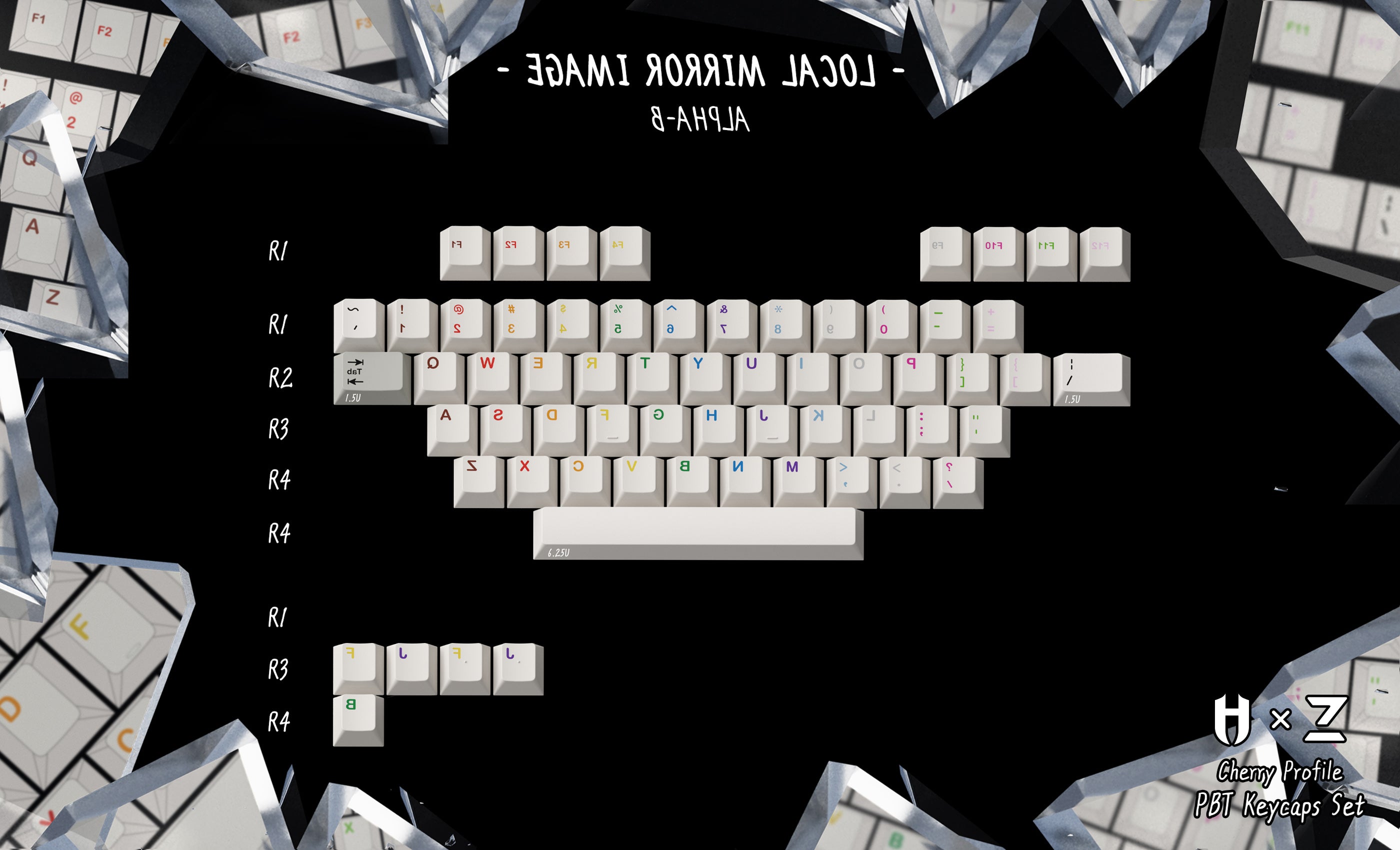 ZERO-G X HAMMER WORKS | MIRROR IMAGE CHERRY PROFILE PBT Keycap Set