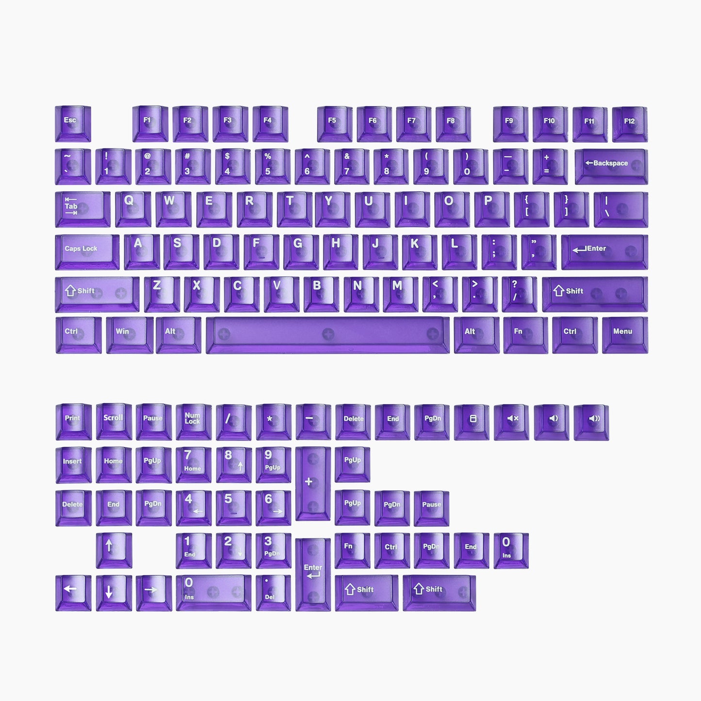 White Red Purple Transparent Frosted Cherry Height Keycaps-123keys