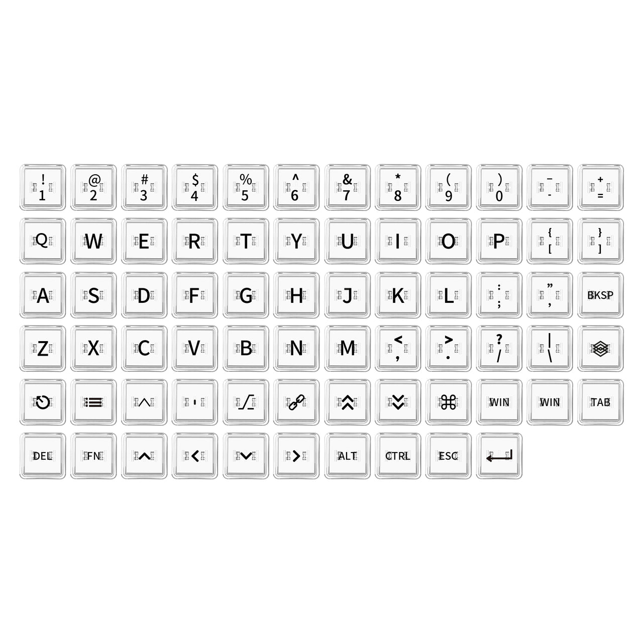 Chosfox CFX-Alpha Crystal Keycap Set