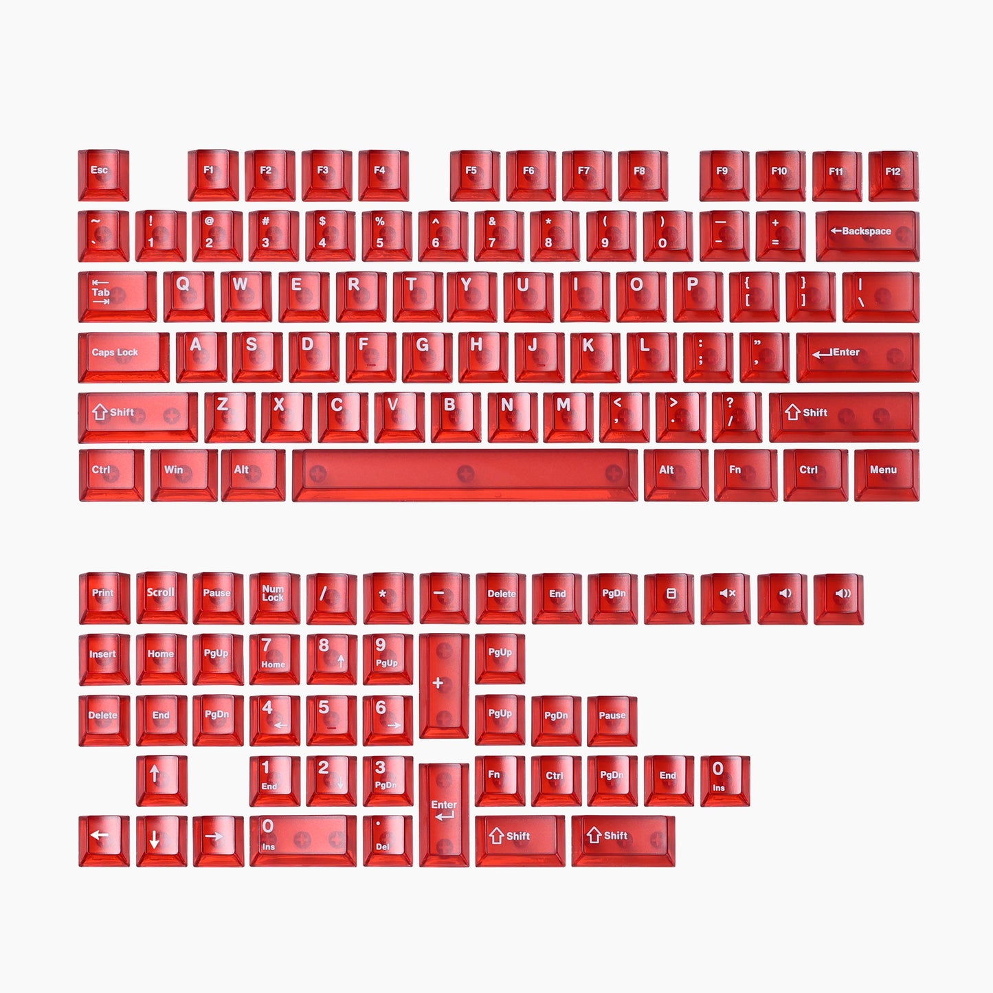 White Red Purple Transparent Frosted Cherry Height Keycaps-123keys