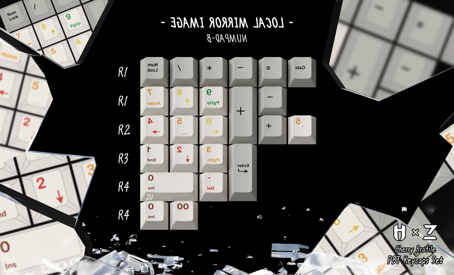 ZERO-G X HAMMER WORKS | Jeu de touches PBT MIRROR IMAGE CHERRY PROFILE