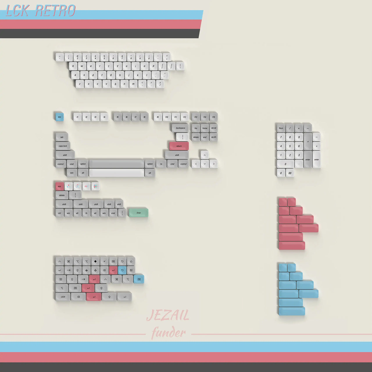 Chosfox x LCK Retro Mahjong Keycap Set