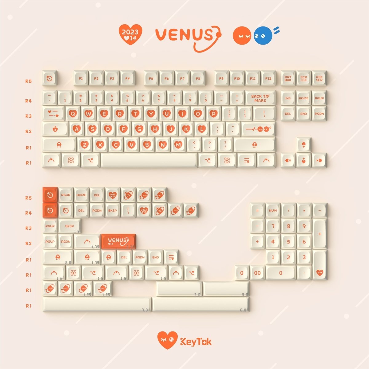 KeyTok Mars And Venus KDA Profile Keycaps-Chosfox