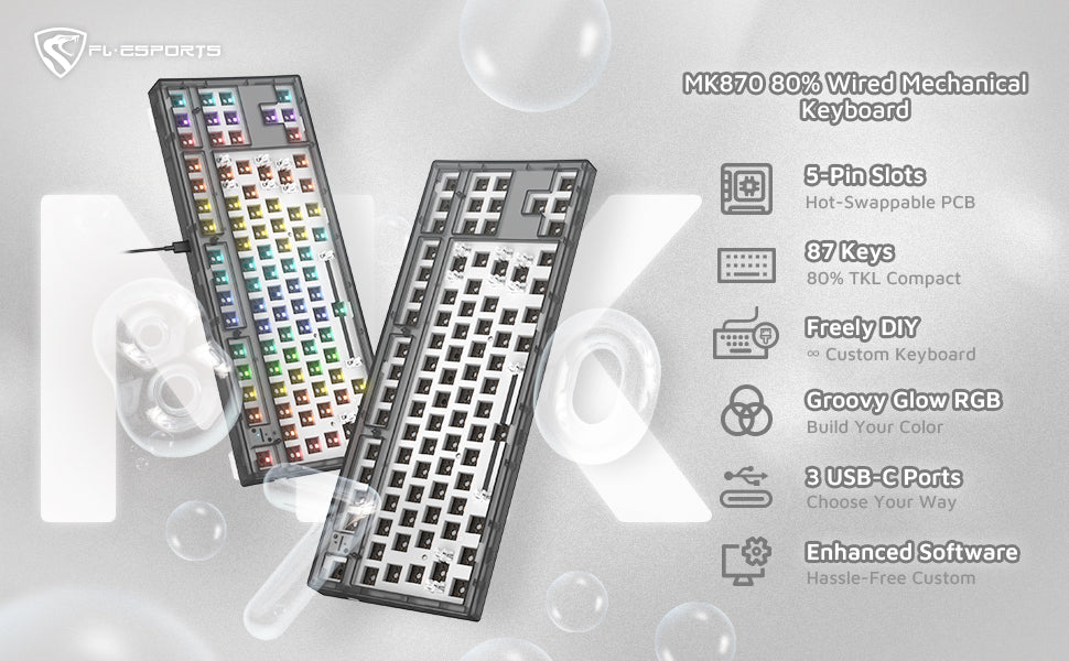 FL ESPORTS MK870 Mechanical Keyboard Kit (80%) – Chosfox