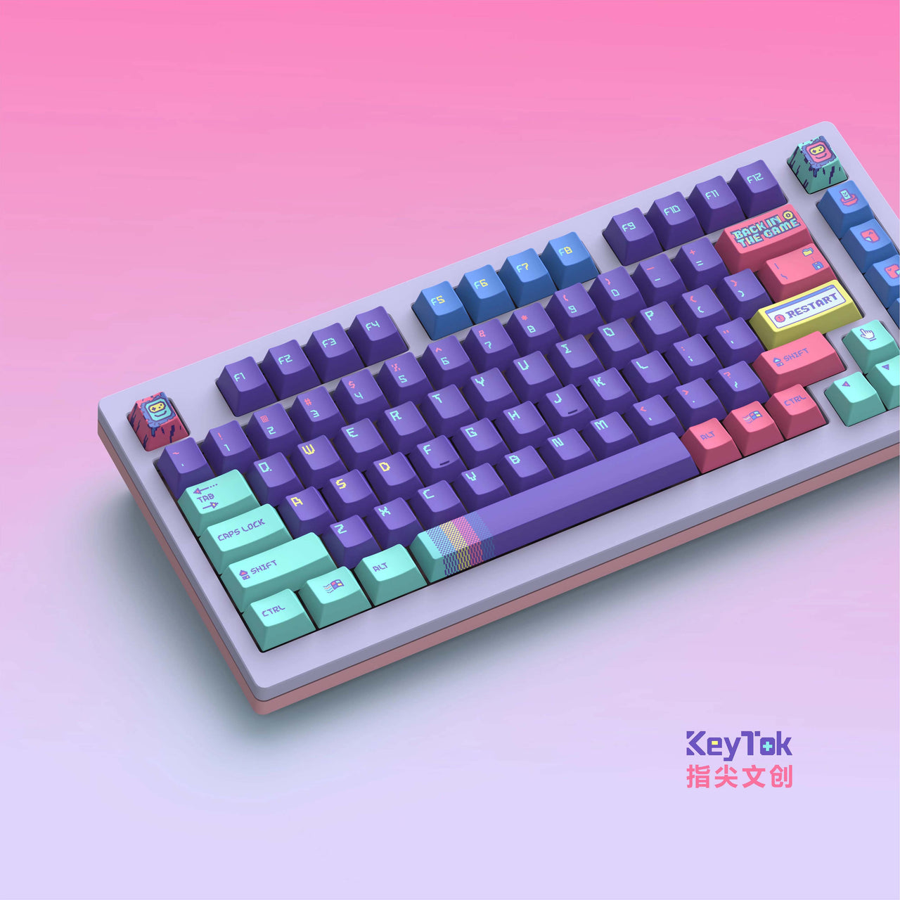 KeyTok Back To The Game Cherry Profile Keycaps-Chosfox