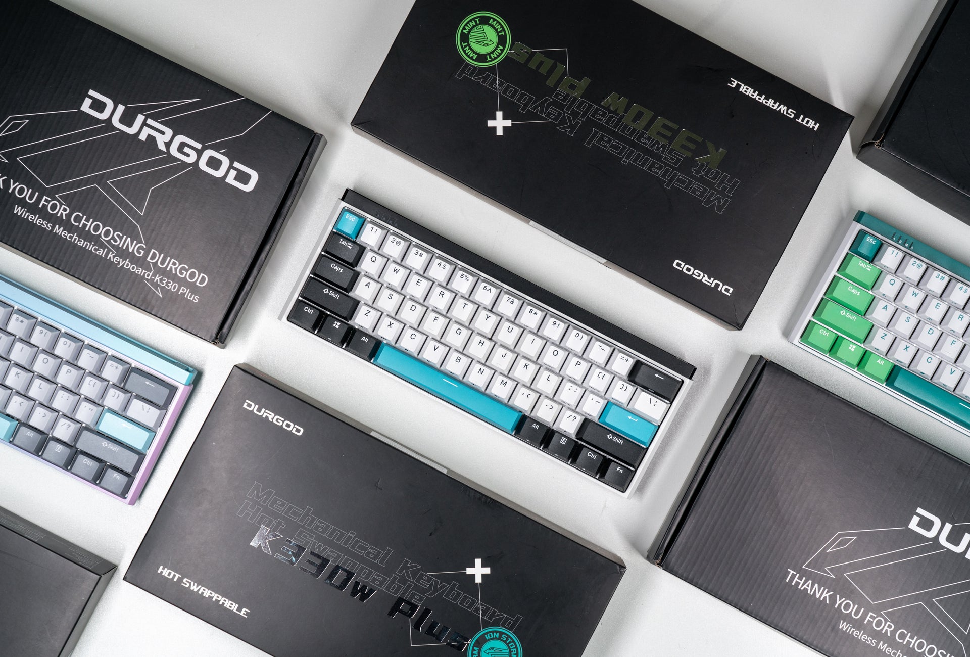 Durgod K330W Plus 60% 3-Mode Wireless/Wired Hot Swappable Mechnical Keyboard-Chosfox