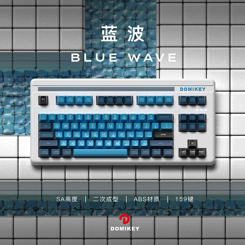 Domikey Blue Wave SA Profile ABS Doubleshot Keycaps-Chosfox