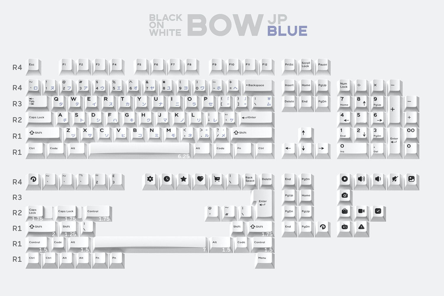 Domikey BOW Dye-Sub Cherry Profile Keycaps Set-Chosfox